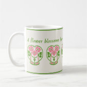 Pink Art Nouveau Blume Kaffee Tasse (Links)