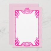 Pink Art Nouveau Border Mitteilungskarte (Vorne/Hinten)