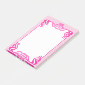 Pink Art Nouveau Border Post-it Klebezettel (angewinkelt)