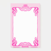 Pink Art Nouveau Border Post-it Klebezettel (Vorderseite)