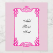 Pink Art Nouveau Border Weinetikett (Einzelnes Label)