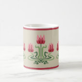 Pink Art Nouveau Tulip Trio Kaffee Tasse (Mittel)