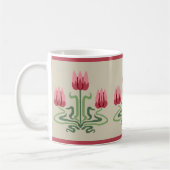 Pink Art Nouveau Tulip Trio Kaffee Tasse (Links)