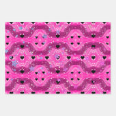 Pink art pop culture black heart geschenkpapier set (Vorderseite 3)