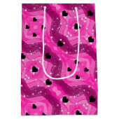 Pink art pop culture black heart mittlere geschenktüte (Rückseite)