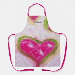 Pink Artistic Hearts Chalk Handgemalt Schürze