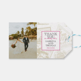 Pink Aruba Wedding Foto Geschenkanhänger
