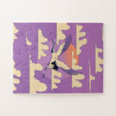 Pink Asian Crane Bird Puzzle (Horizontal)