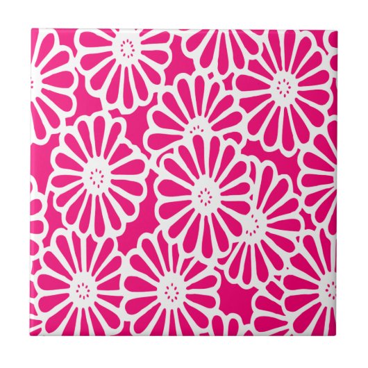 Pink Asian Moods Floral Fliese (Vorderseite)