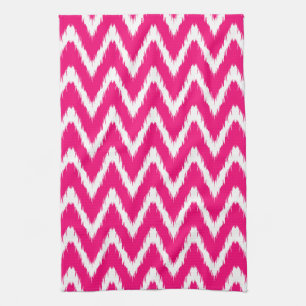 Pink Asian Moods Ikat Chevrons Geschirrtuch
