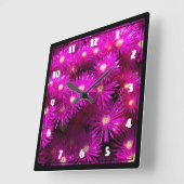 Pink-Aster-Blume Quadratische Wanduhr (Winkel)