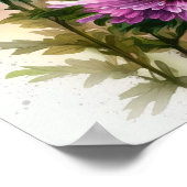 Pink Aster Blumen Art Print Poster (Ecke)