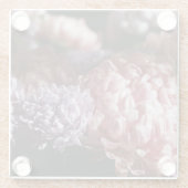 Pink Aster Bouquet: Barockbeleuchtung. Glasuntersetzer (Rückseite)