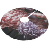 Pink Aster Bouquet: Barockbeleuchtung. Polyester Weihnachtsbaumdecke (Schrägansicht)