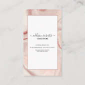 Pink-Ästhetik-Cake-Care-Visitenkarte Visitenkarte (Rückseite)