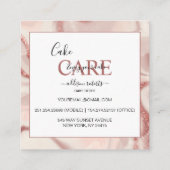 Pink-Ästhetik-Cake-Platz-Visitenkarte Quadratische Visitenkarte (Rückseite)
