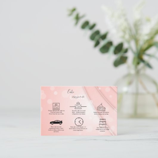 Pink-Ästhetik-Cake-Platz-Visitenkarte Visitenkarte (Stehend Vorderseite)