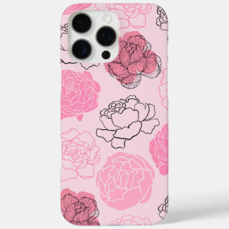 Pink-Ästhetische Blume Muster iPhone 16 Pro Max Hülle