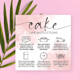 Pink Ästhetische Cake Care Card Elegante Wasserfar Quadratische Visitenkarte
