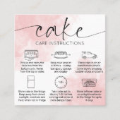 Pink Ästhetische Cake Care Card Elegante Wasserfar Quadratische Visitenkarte (Vorderseite)