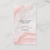 Pink-ästhetische Candle Care-Visitenkarte Visitenkarte (Rückseite)