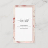 Pink-ästhetische Candle Care-Visitenkarte Visitenkarte (Rückseite)