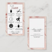 Pink-ästhetische Candle Care-Visitenkarte Visitenkarte (Vorne/Hinten)