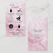 Pink-ästhetische Candle Care-Visitenkarte Visitenkarte (Vorne/Hinten)