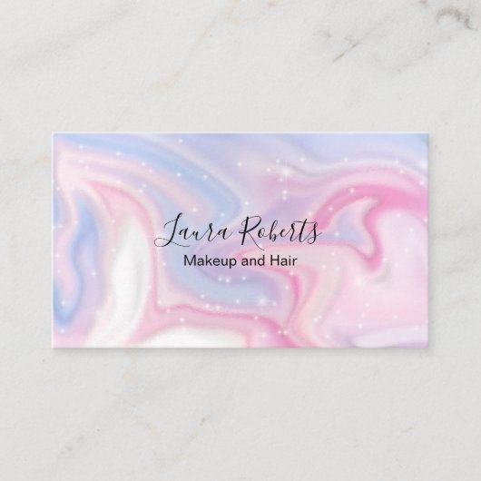 Pink-ästhetische Marmorkarte Glitzer Business Card Visitenkarte (Vorderseite)