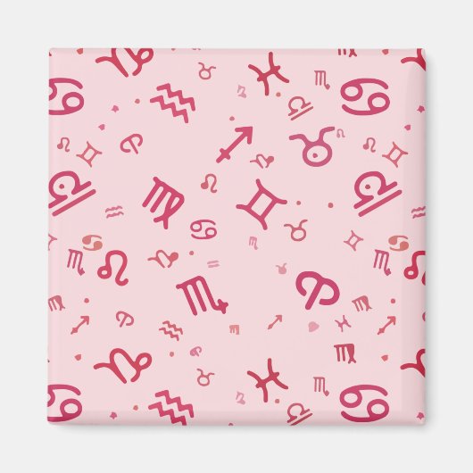 Pink Astrologie Sternzeichen Magnet (Vorne)