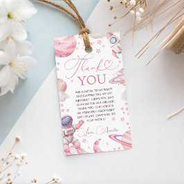 Pink Astronaut 1st Birthday Favor Tags Geschenkanhänger