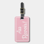 Pink Au Revoir Luggage Tag Gepäckanhänger (Vorderseite vertikal)