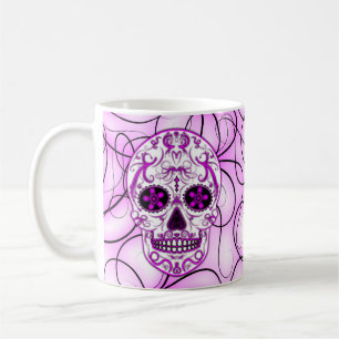 Pink auf Rosa - Tag des toten Zuckerschädels Kaffeetasse