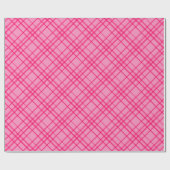 Pink auf rosa Tartan Kariertes Muster Geschenkpapier (Flach)