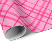 Pink auf rosa Tartan Kariertes Muster Geschenkpapier (Rolleneckpunkt)