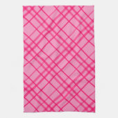 Pink auf rosa Tartan Kariertes Muster Geschirrtuch (Vertikal)