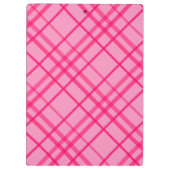 Pink auf rosa Tartan Kariertes Muster Klemmbrett (Rückseite)