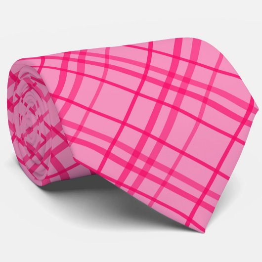 Pink auf rosa Tartan Kariertes Muster Krawatte