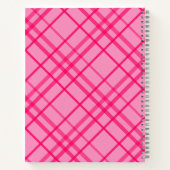 Pink auf rosa Tartan Kariertes Muster Notizblock (Rückseite)