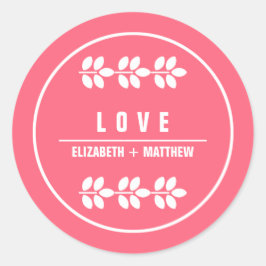 Pink | Aufkleber für die Gastgeschenk Hochzeit von