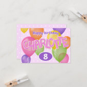 Pink-Ausschnitt-Buchstaben-Cookies Charlotte Gebur Karte (Vorderseite/Rückseite Beispiel)