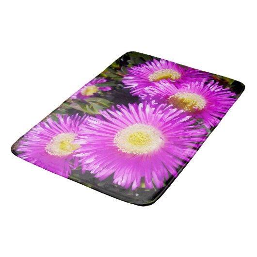 Pink Aussie Rambler Pigface Blume, Bathmat Badematte (Schrägansicht)