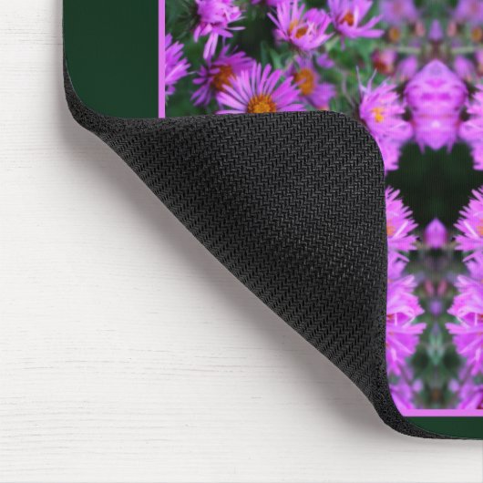 Pink Autumn Aster Flowers Abstract Personalized Mousepad (Ecke)