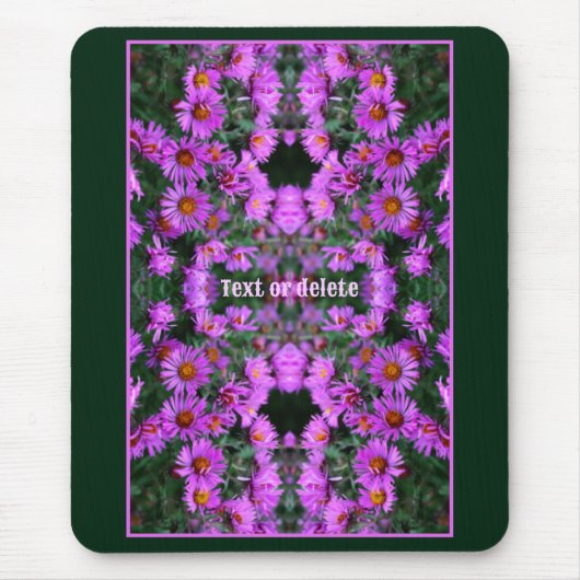 Pink Autumn Aster Flowers Abstract Personalized Mousepad (Vorne)