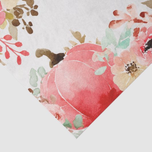 Pink Autumn Pumpkins und Blume Fall Decoupage Seidenpapier (Ausschnitt)