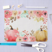 Pink Autumn Pumpkins und Blume Fall Decoupage Seidenpapier (Handwerk)