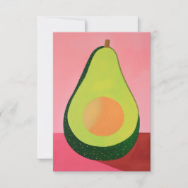 Pink Avocado Blank Dankeskarte