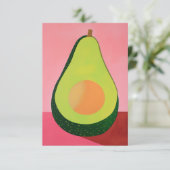 Pink Avocado Blank Dankeskarte (Stehend Vorderseite)