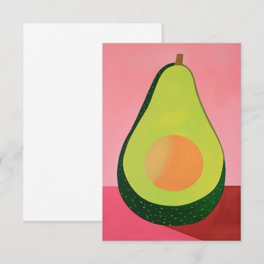 Pink Avocado Blank Dankeskarte (Vorne/Hinten)