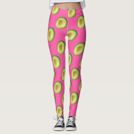 Pink Avocado Green Guacamole Leggings